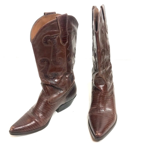 NINE WEST Vintage Cowboy Leather Boots 7.5 - Picture 7 of 13